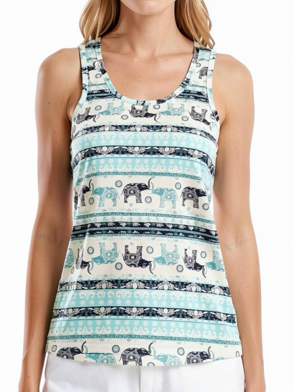 Rue21 Racerback Elephant Print Tank Top